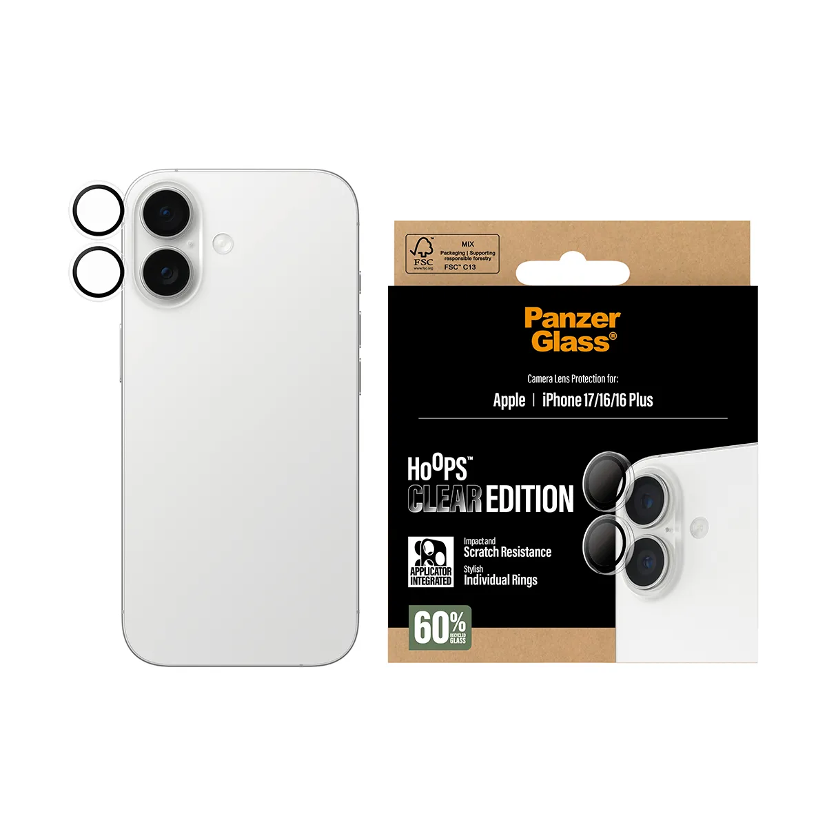 Panzerglass iPhone 17 / 16 / 16 Plus - lens protector, Hoopstransparent