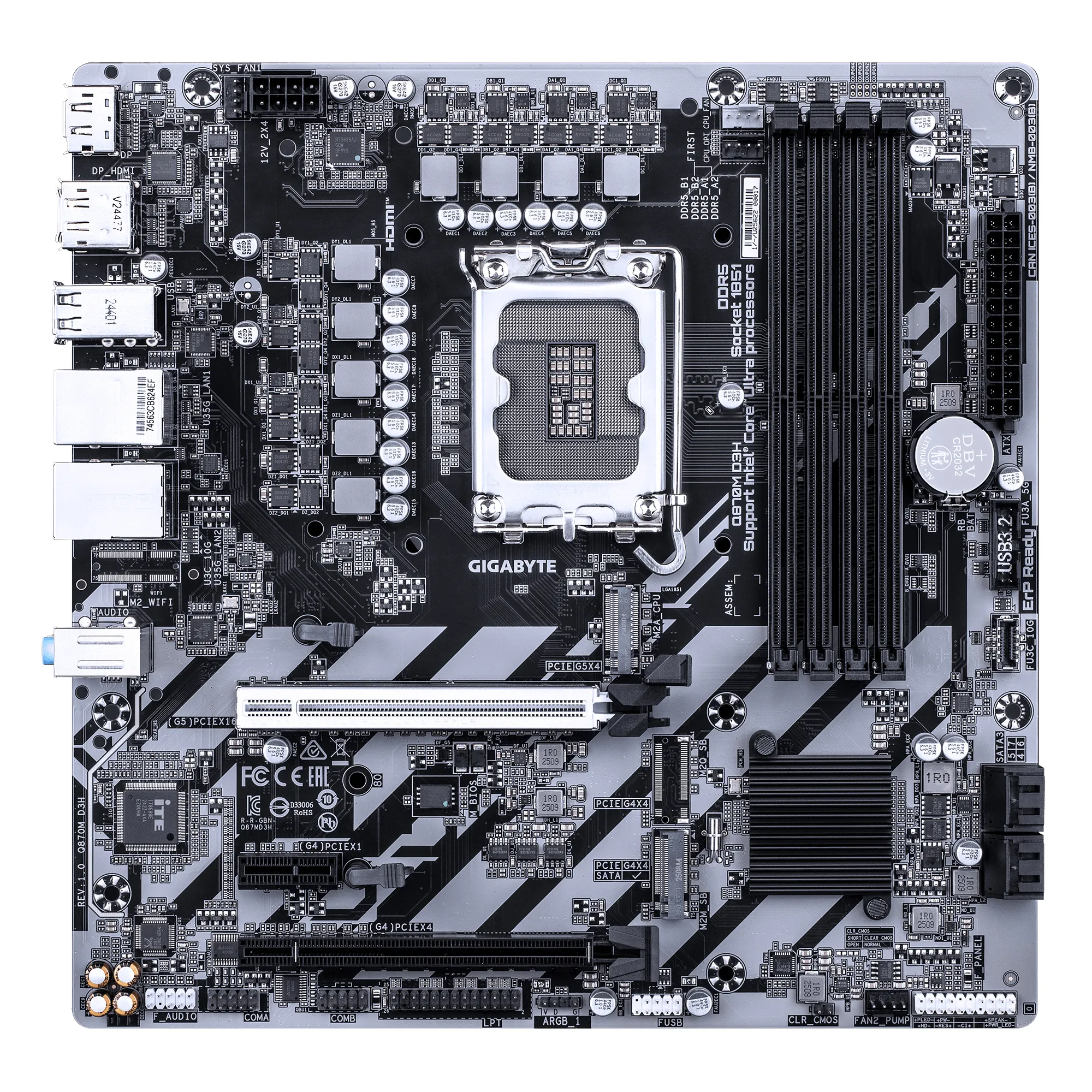 Gigabyte Q870M D3H DDR5 LGA1851 mATX -emolevy