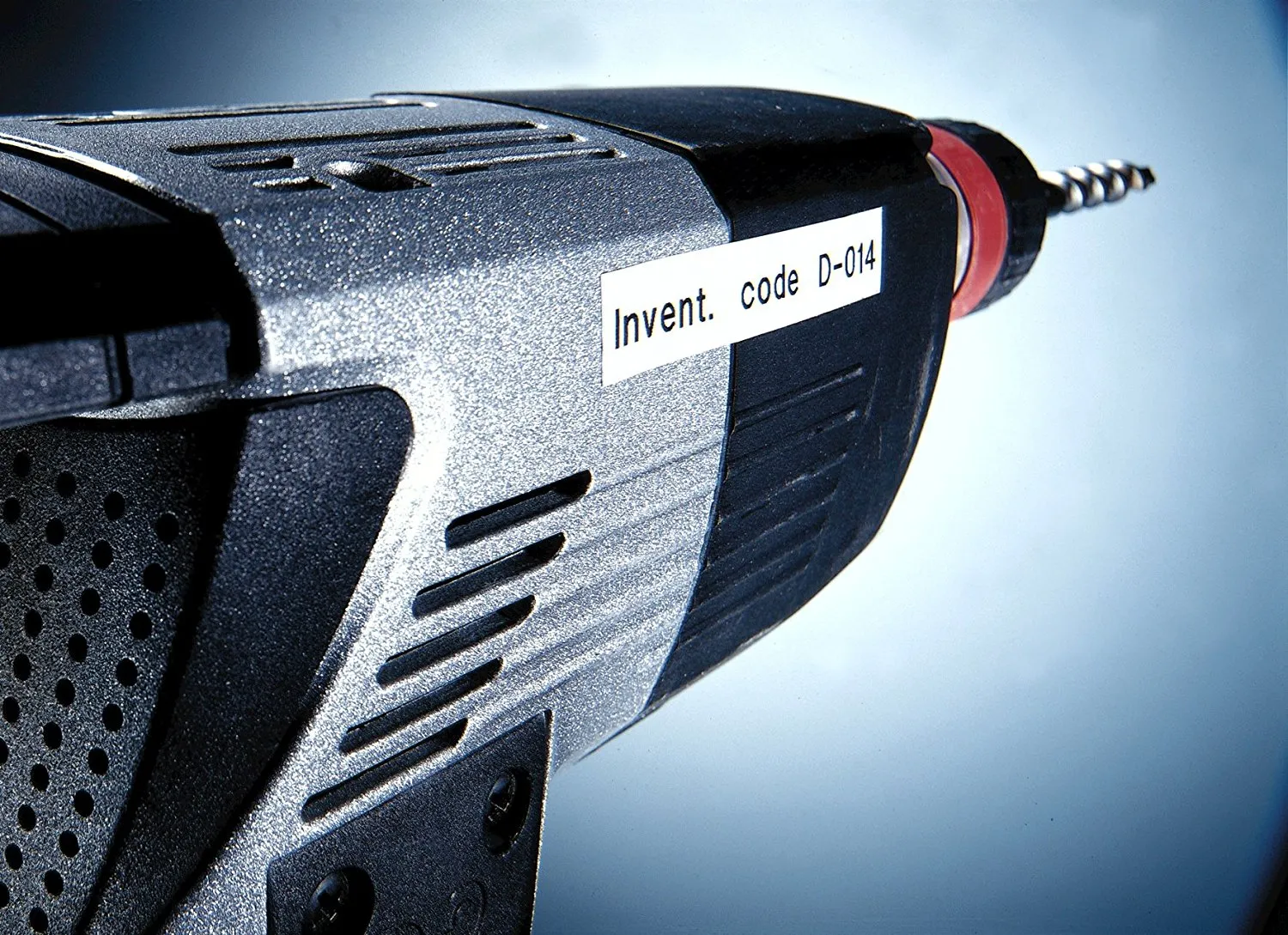 Tape D1 12mmx5,5m perm polyest bl/whi