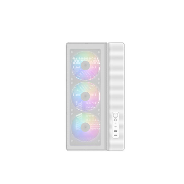 SAMA S50 midi-tower chassi med f&ouml;nster och RGB-belysning, vit