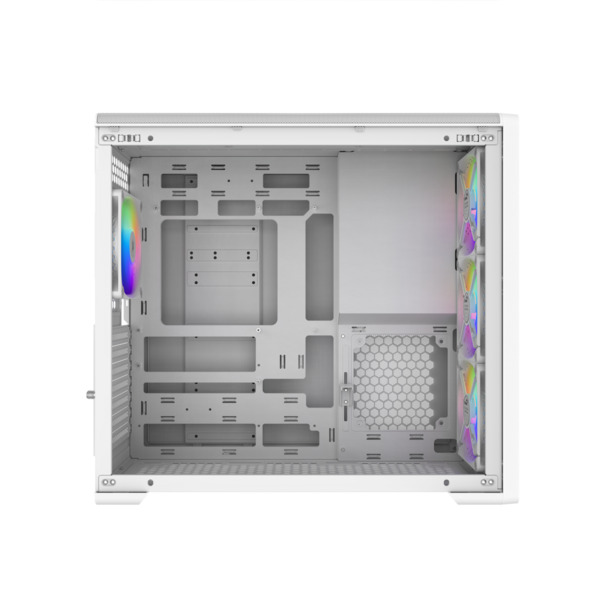 SAMA S50 midi-tower chassi med f&ouml;nster och RGB-belysning, vit