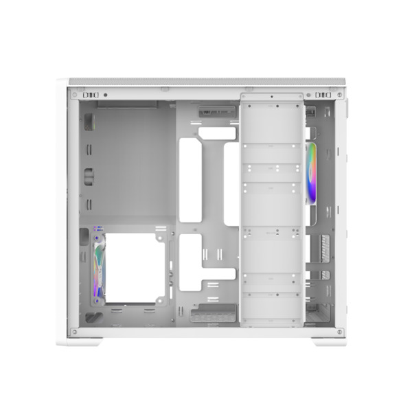 SAMA S50 midi-tower chassi med f&ouml;nster och RGB-belysning, vit