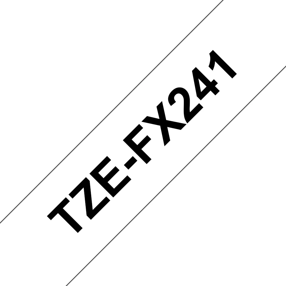 BROTHER TZEFX241 18 BLACK ON WHITE FLEX