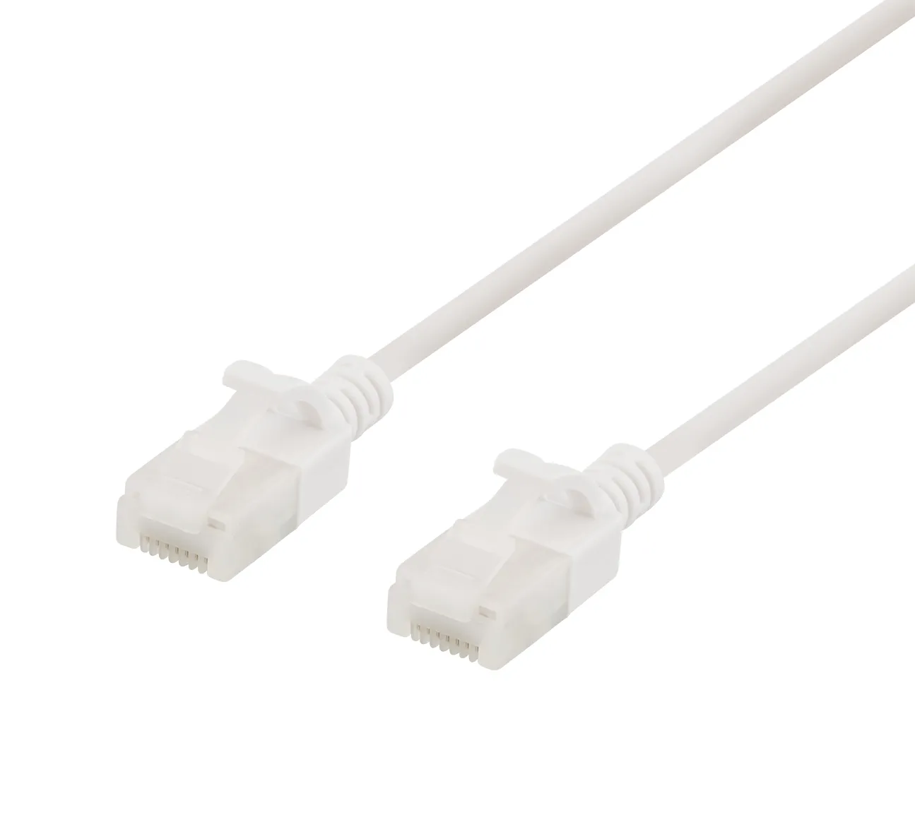 Deltaco Cat6a U/FTP - n&auml;tverkskabel, 1,5m, Slim, Vit