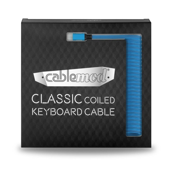CableMod Classic Coiled Keyboard Cable, USB A -&gt; USB Type C, 150cm, Spectrum Blue