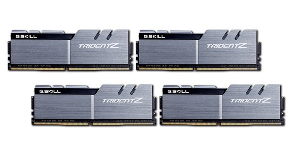 G.SKILL Trident Z 64GB (4 x 16GB) DDR4 3200 MHz, CL16 Memory, Grey/Black (XMP)