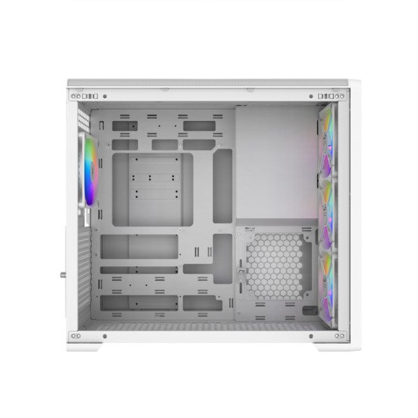 SAMA S50 midi-tower chassi med f&ouml;nster och RGB-belysning, vit