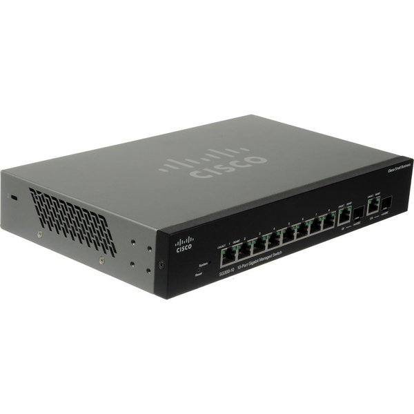 Cisco Small Business SG300-10 - Kytkin - L3 - Hallinnoitu - 8 x 10/100/1000 + 2 x combo Gigabit SFP - ty&ouml;p&ouml;yt&auml;