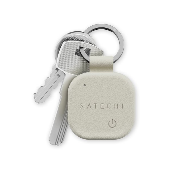 Satechi Find My Vegan-Leather Keychain - traker, Sand