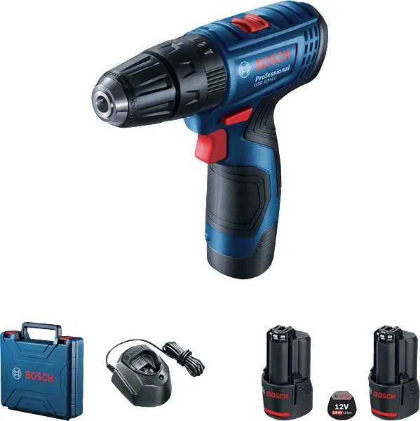 Bosch Professional GSB 120-LI - porakone sis. 2x akun ja kotelon