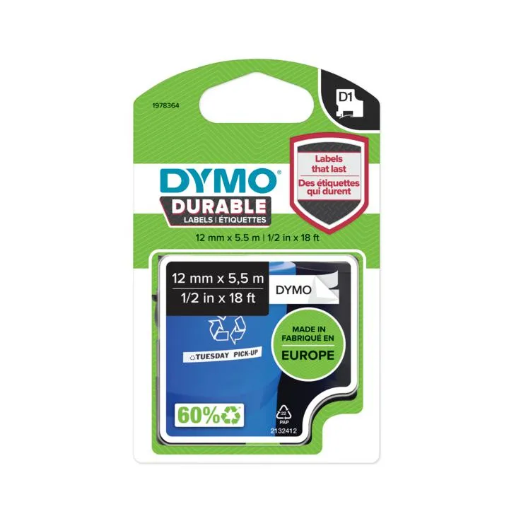 Tape D1 Extra Strong 12mmx5,5m bl/white
