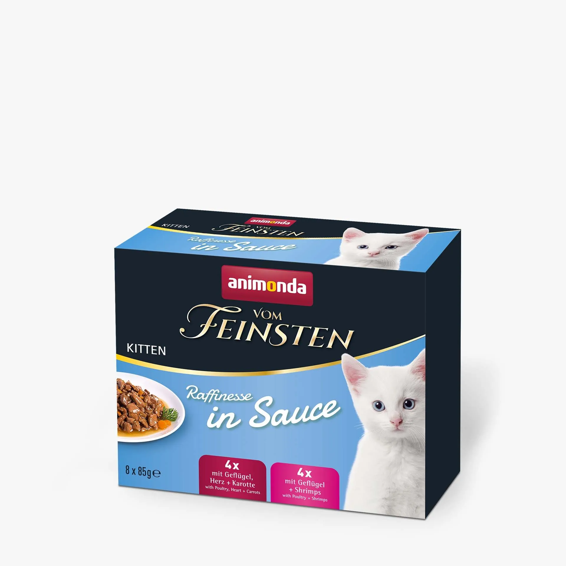 Animonda Vom Feinsten Kitten Raffinesse in Sauce, V&aring;tfoder f&ouml;r katt, 8 x 85 g