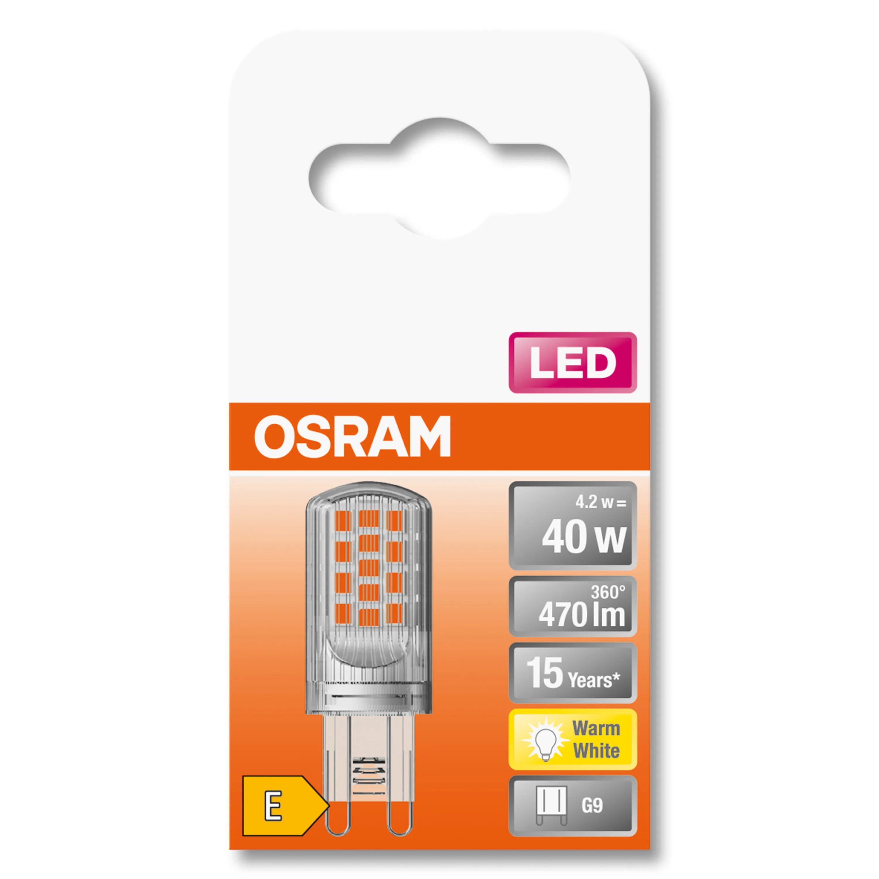 OSRAM Star PIN LED-lampa G9 4,2 watt 470 lumen 2700 kelvin
