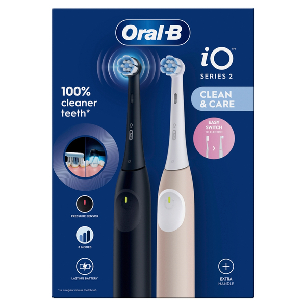 Oral-B iO2 Series Duo - electric toothbrush, Night Black, Calm Pink