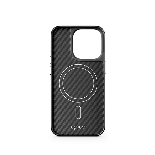 Epico Mag+ Hybrid Carbon, iPhone 15 Pro - Case, Black