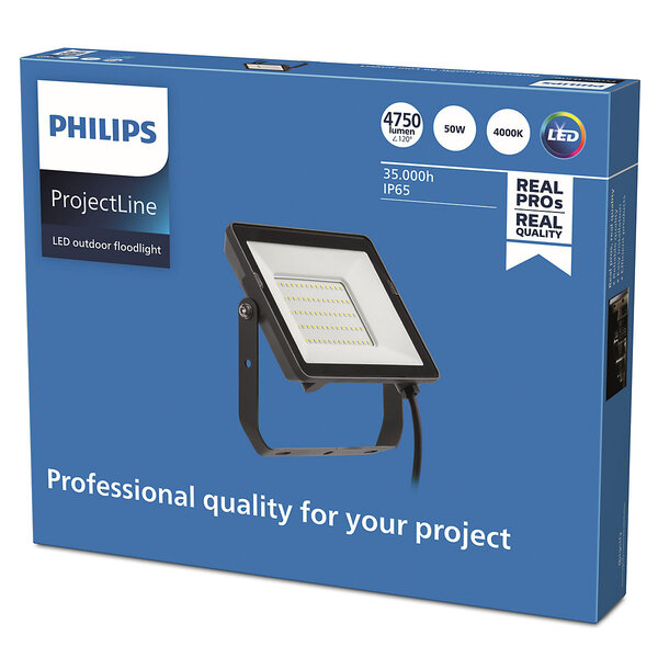 Philips ProjectLine Floodlight 50W 4750lm 4000K IP65 (Integrated LED) Black