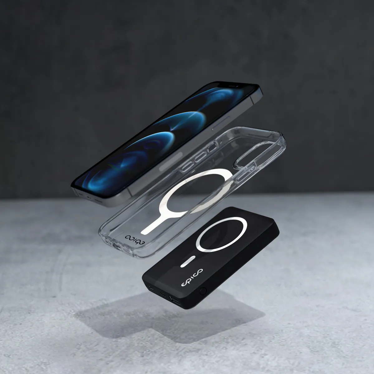 Epico Magnetic Wireless -varavirtalähde, 5 000 mAh, MagSafe, Musta