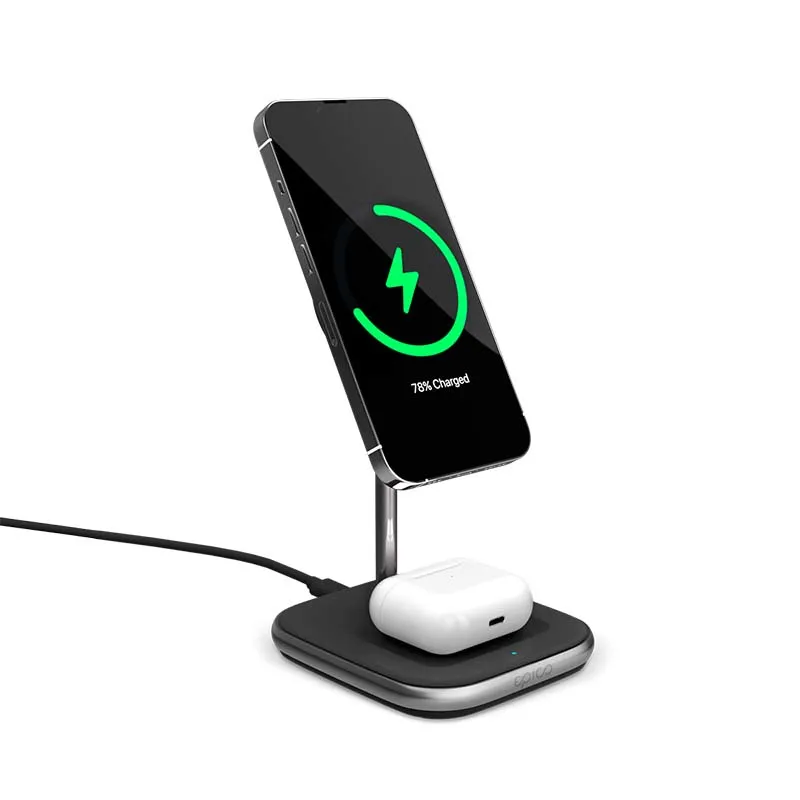 Epico 2IN1 MagSafe Wireless Charger - black