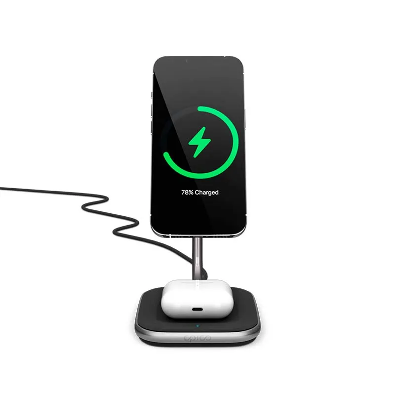 Epico 2IN1 MagSafe Wireless Charger - black