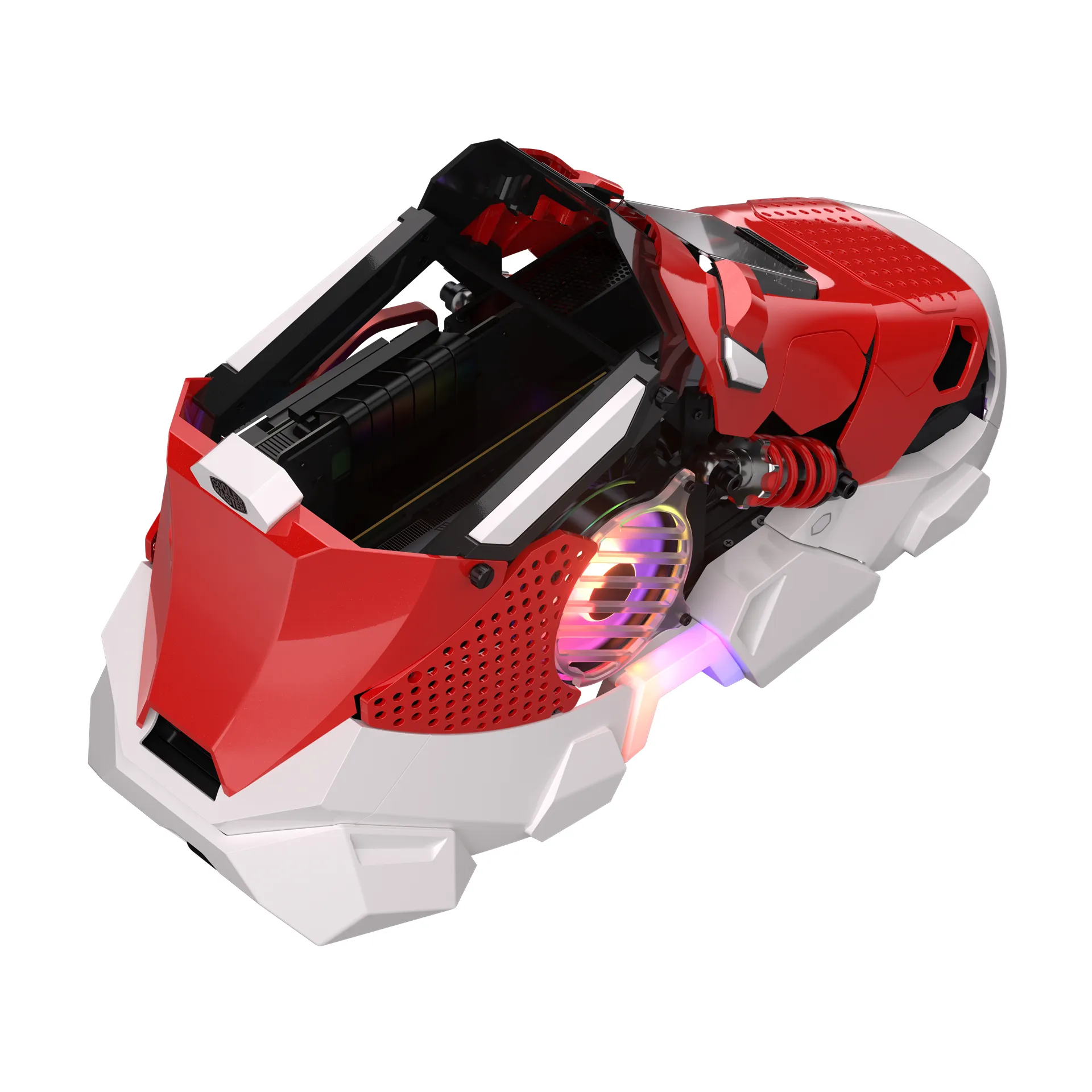 Cooler Master Sneaker X Mini-ITX Case with RGB lighting, Classic Red