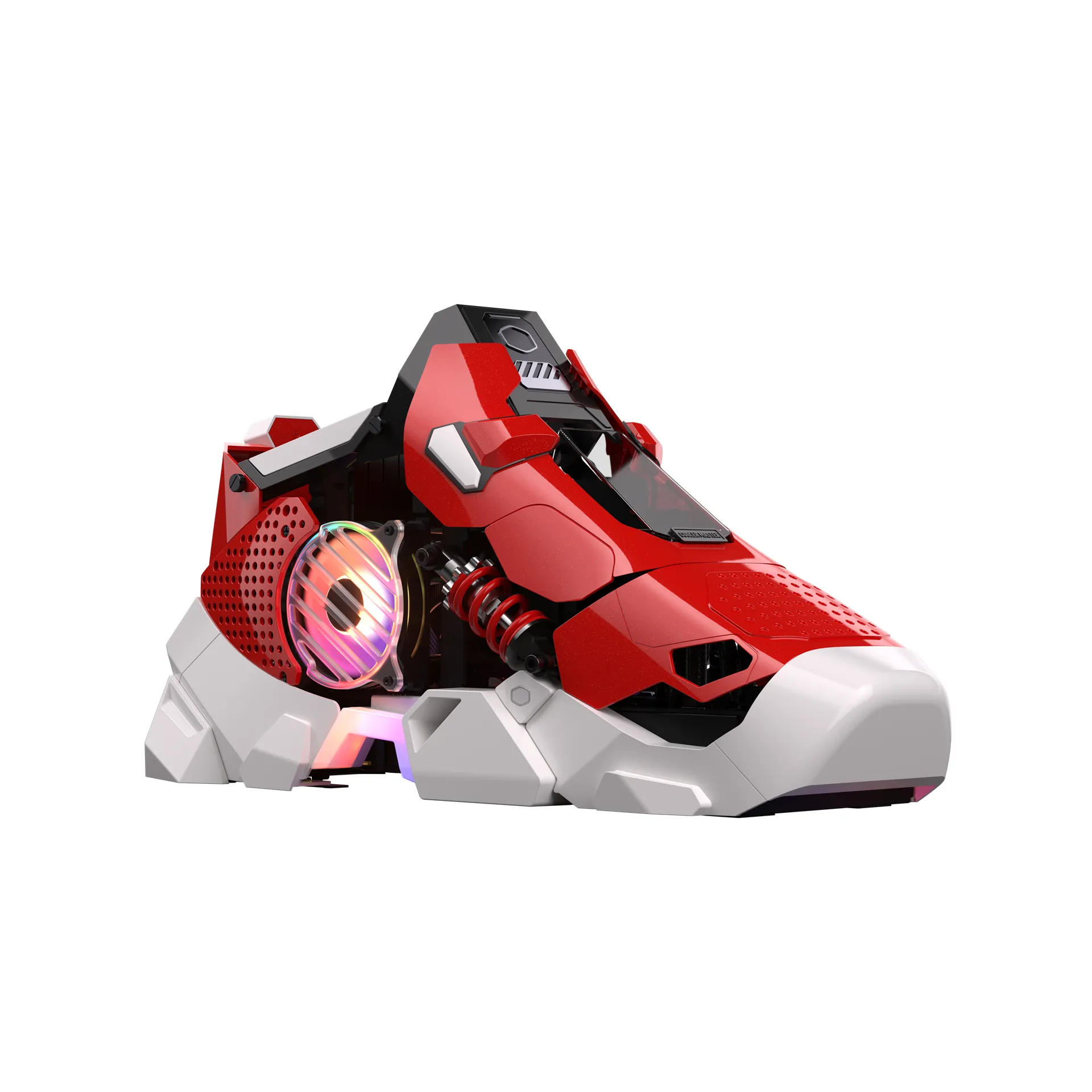 Cooler Master Sneaker X Mini-ITX Case with RGB lighting, Classic Red