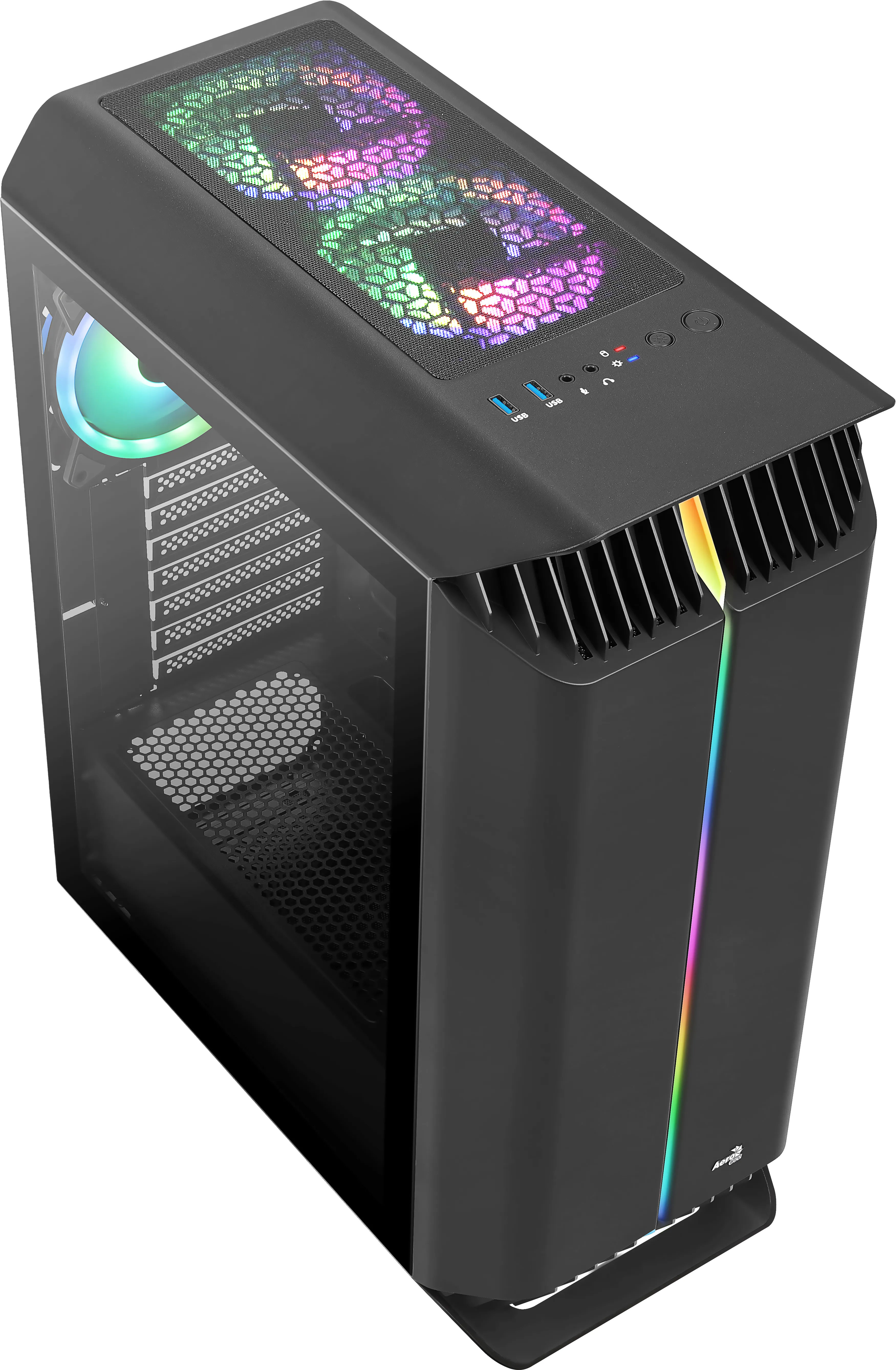 Aerocool GLADIATOR DUO ATX Gaming Case 3x ARGB 12cm Fans - miditower chassi, f&ouml;nster, Svart