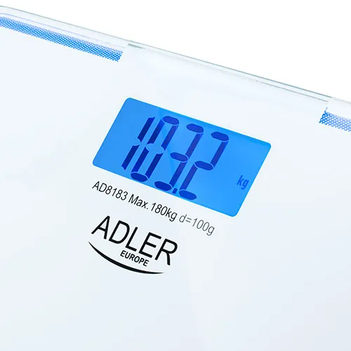 Adler AD 8183 Personv&aring;g, 180 kg, Bl&aring; och vit