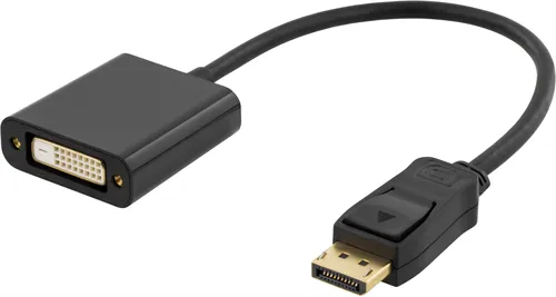 Deltaco DisplayPort till DVI-D singlelink - adapter, 0,2m, M/F, Black