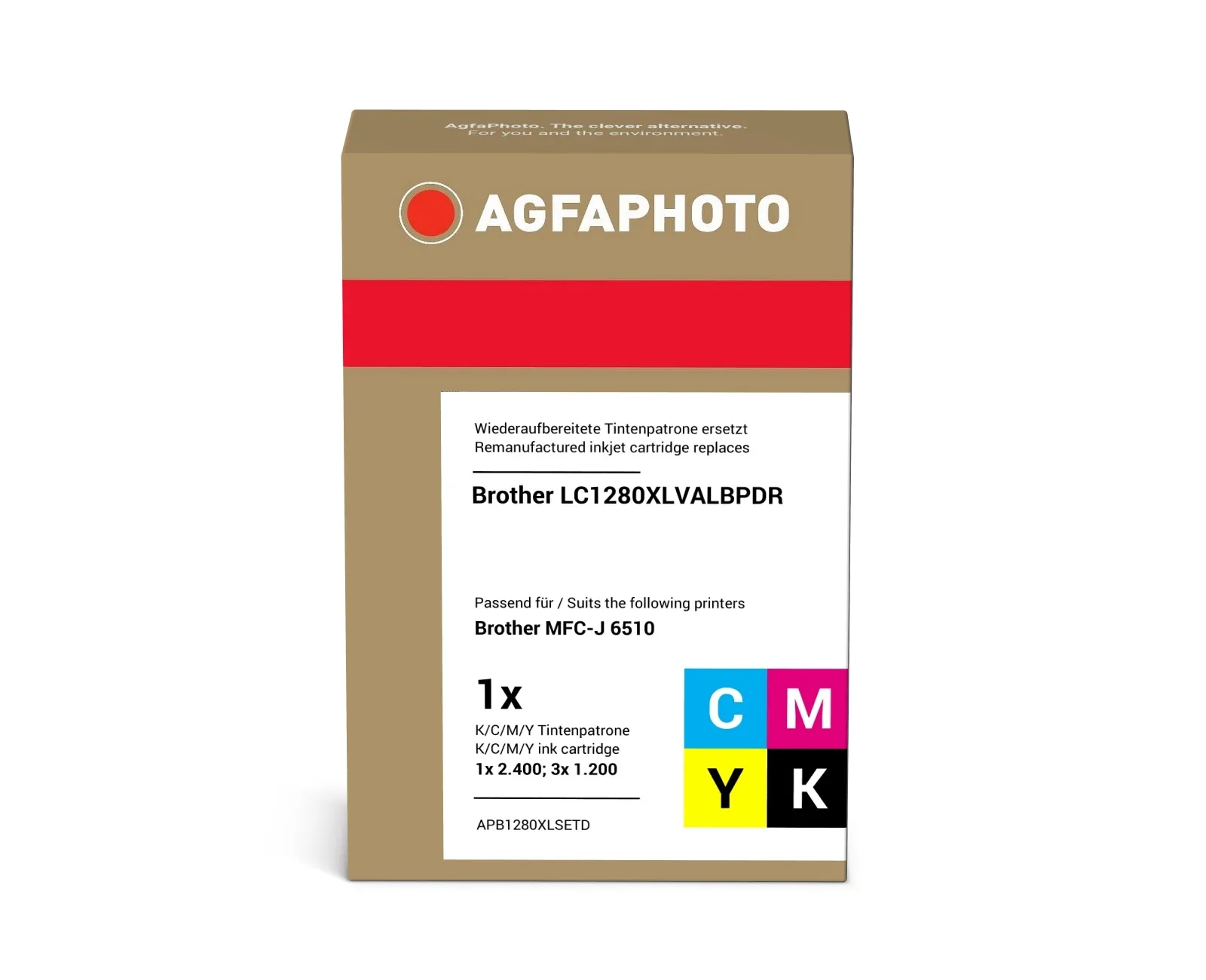 AGFAPHOTO APB1280XLSETD XL-mustekasettipakkaus, musta, syaani, magenta, keltainen, 4 kpl