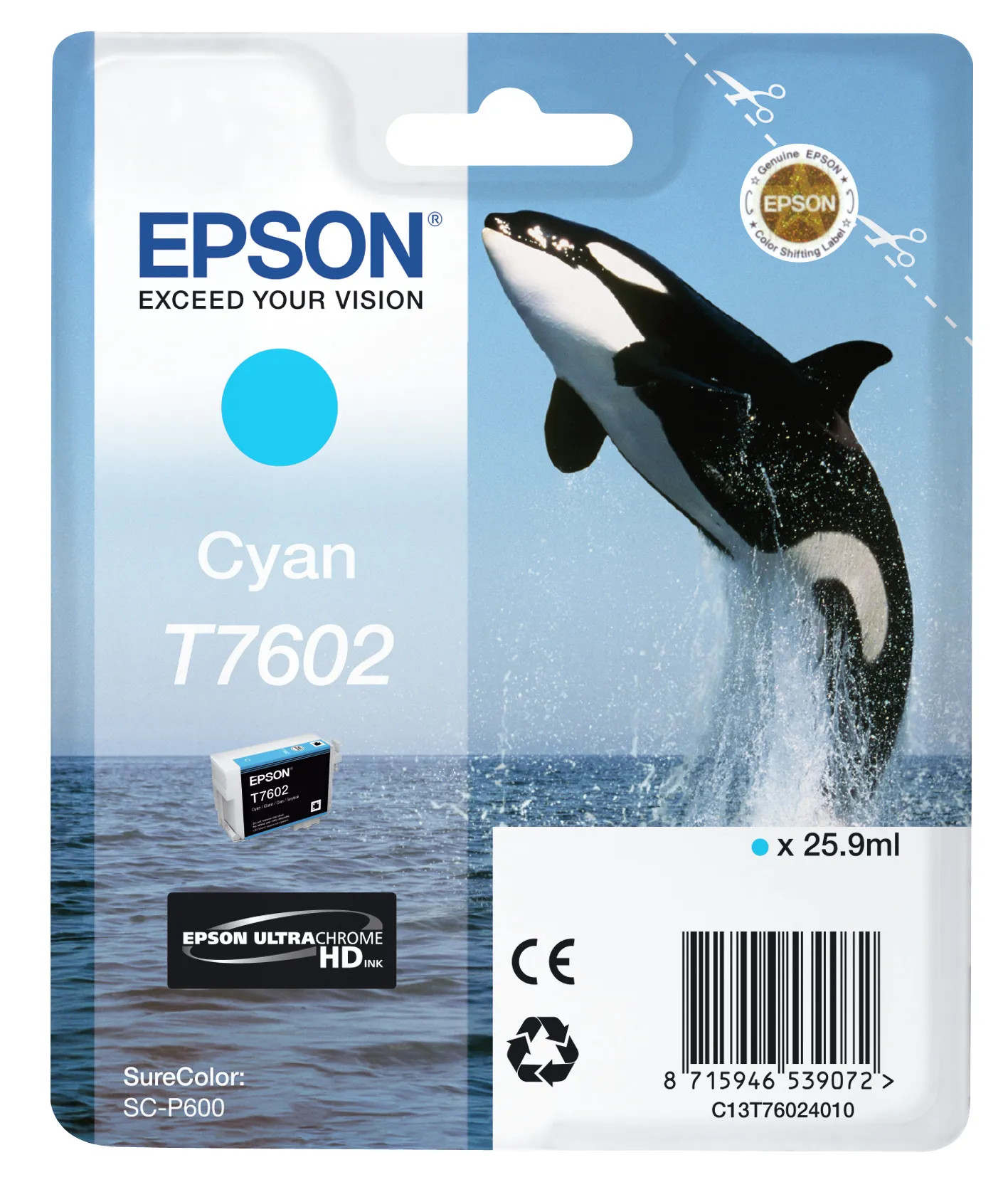 EPSON CYAN T7602 INK