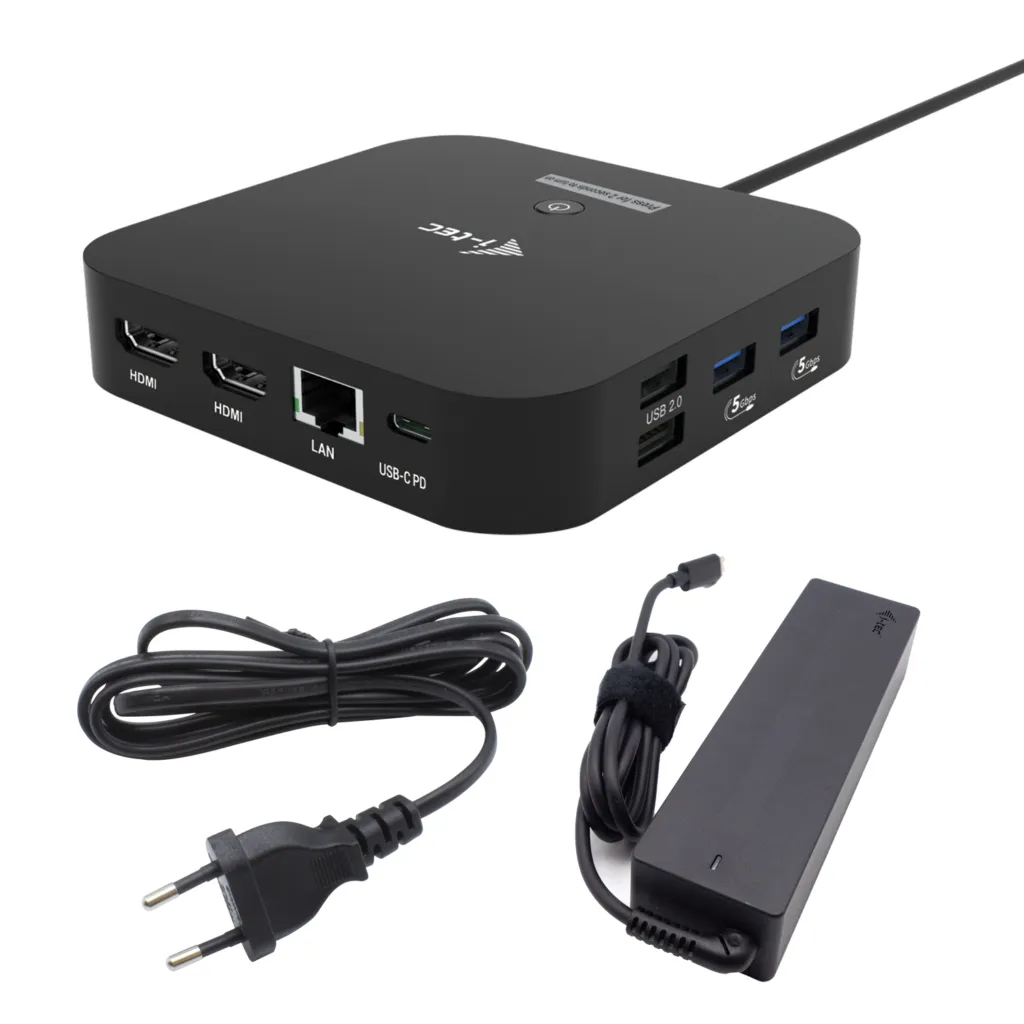 I-TEC USB-C Dual HDMI Docking Station, PD 100W + PSU 100W