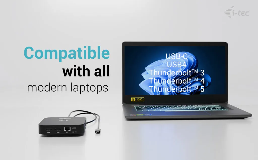 I-TEC USB-C Dual HDMI Docking Station, PD 100W + PSU 100W