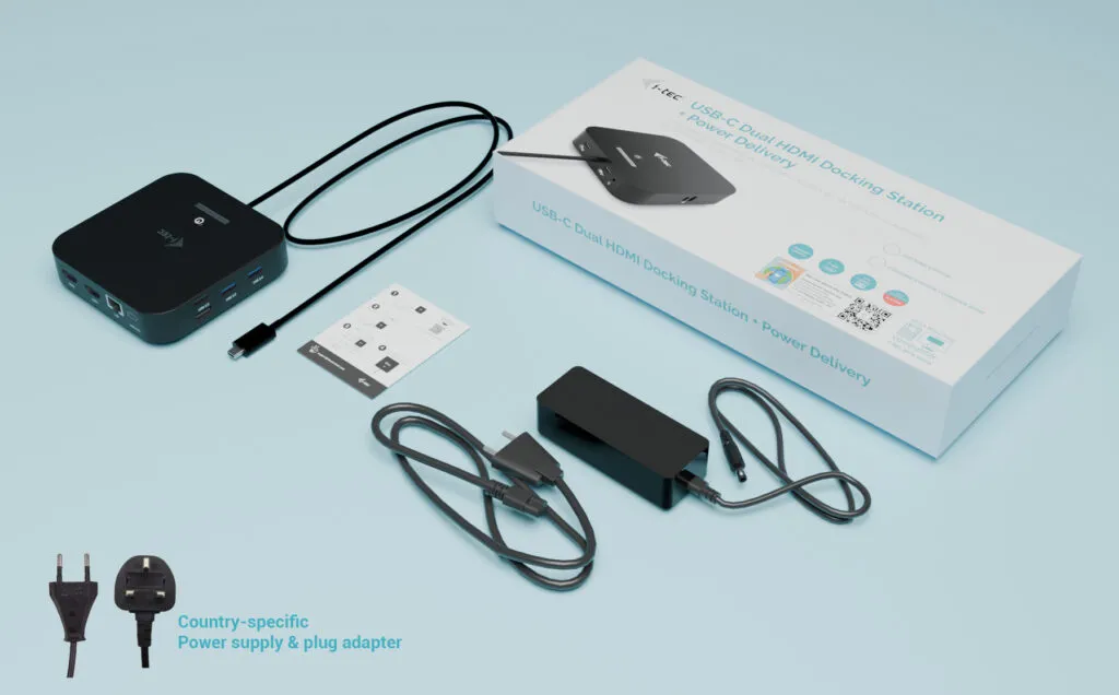 I-TEC USB-C Dual HDMI Docking Station, PD 100W + PSU 100W