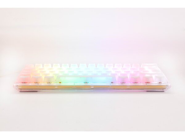 Ducky One 3 Aura White Mini 60% Mechanical Gaming Keyboard, Cherry MX Red, White