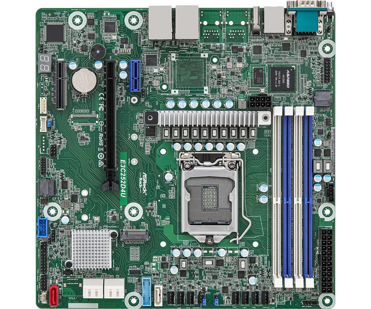 ASRock Rack E3C252D4U LGA1200 mATX moderkort