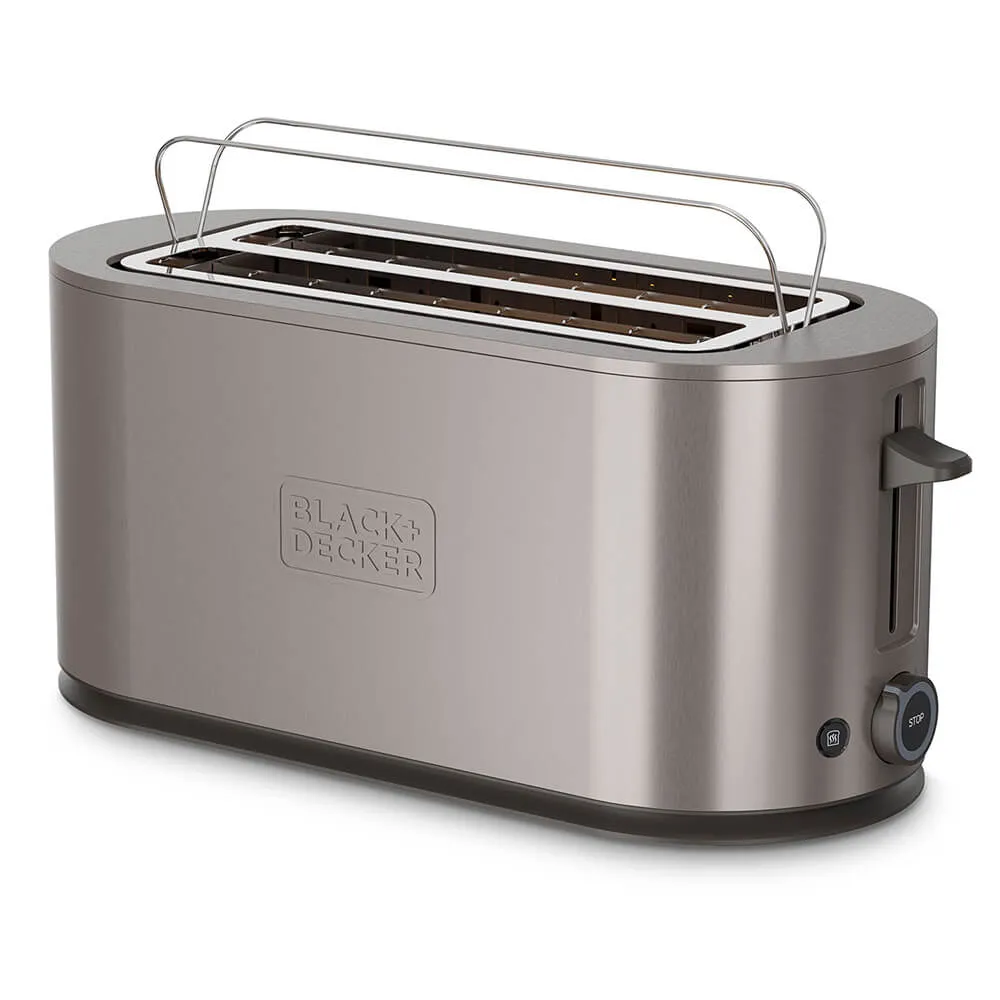 Black&Decker 2 Long Slot - toaster, stainless steel