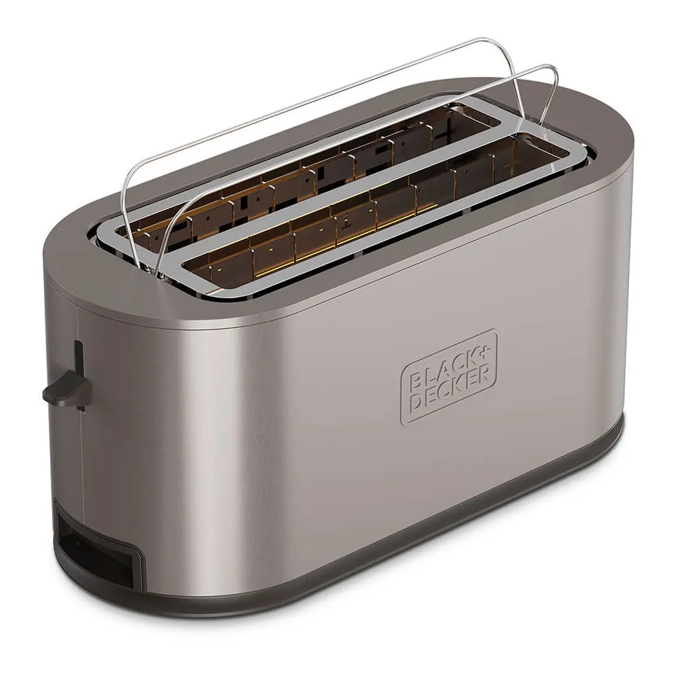 Black&Decker 2 Long Slot - toaster, stainless steel