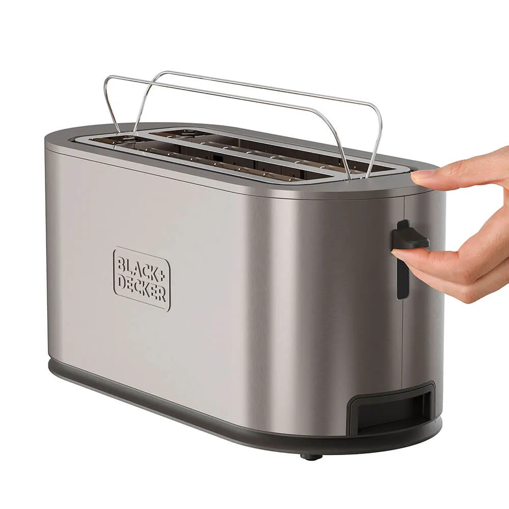 Black&Decker 2 Long Slot - toaster, stainless steel