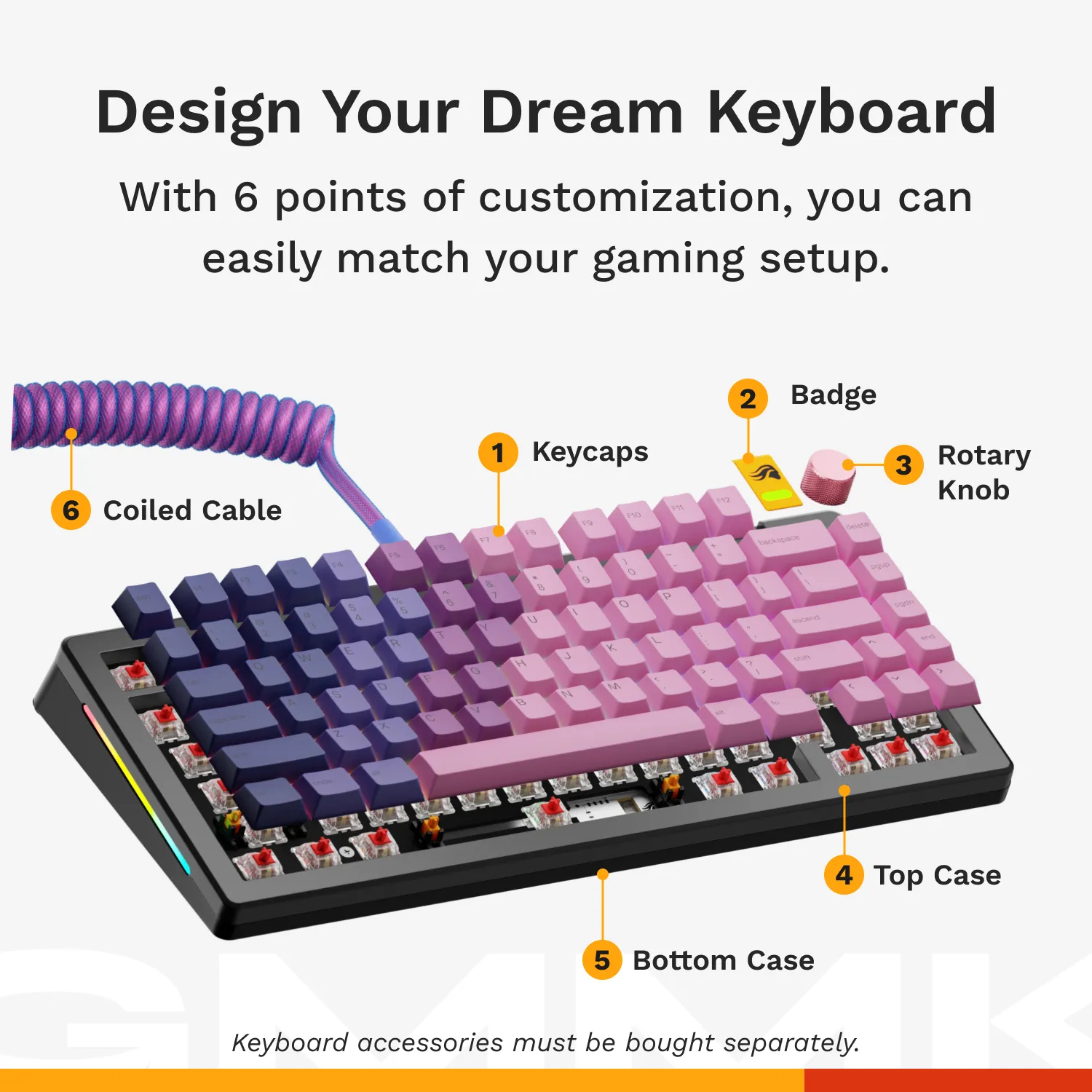Glorious GMMK 3 75% Barebone - gaming keyboard, black