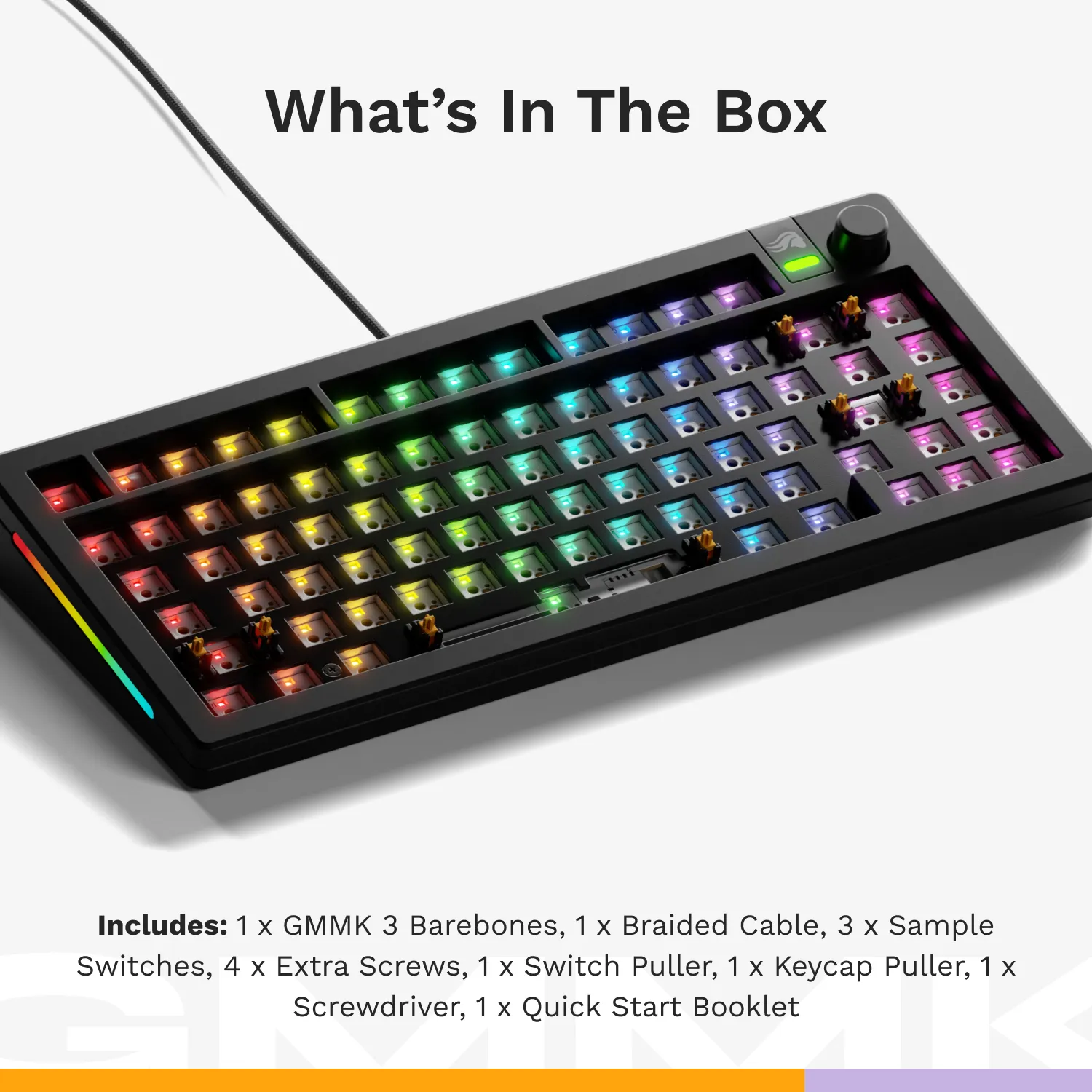 Glorious GMMK 3 75% Barebone - gaming keyboard, black