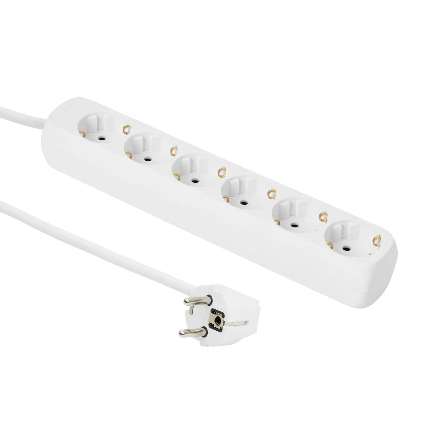 MicroConnect 6-way Schuko Socket 5m, White