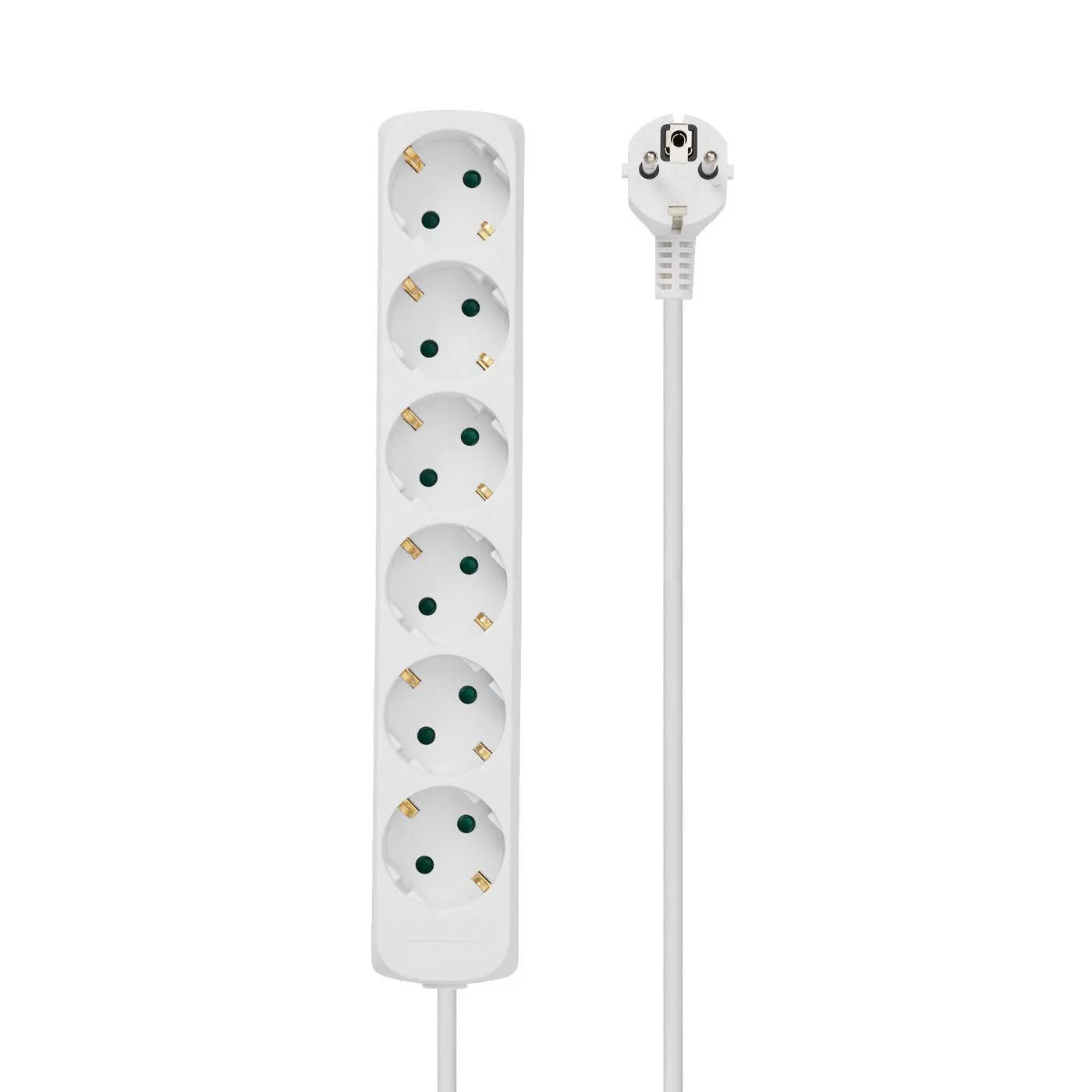 MicroConnect 6-way Schuko Socket 5m, White