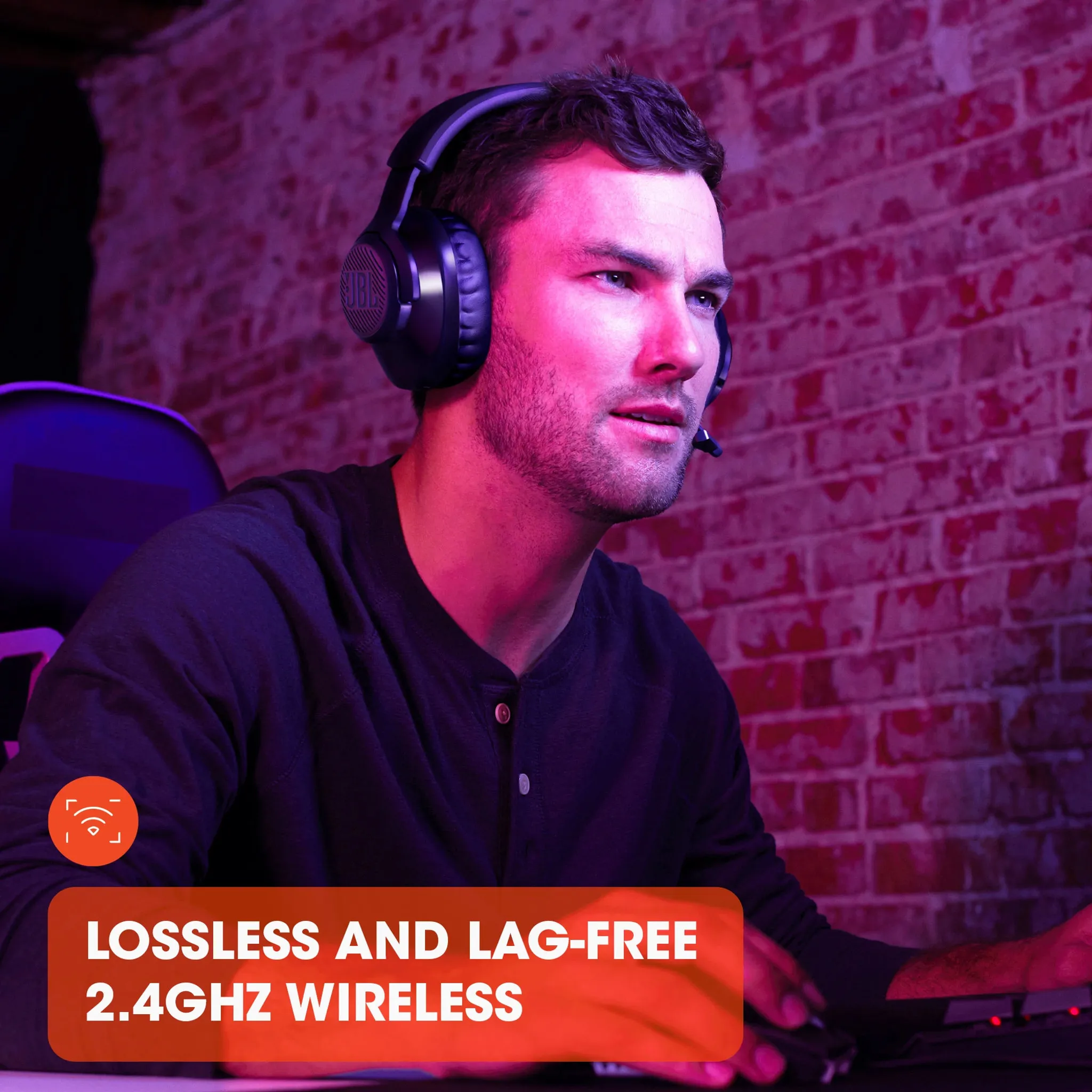 JBL Quantum 350 - tr&aring;dl&ouml;sa spelh&ouml;rlurar, svart