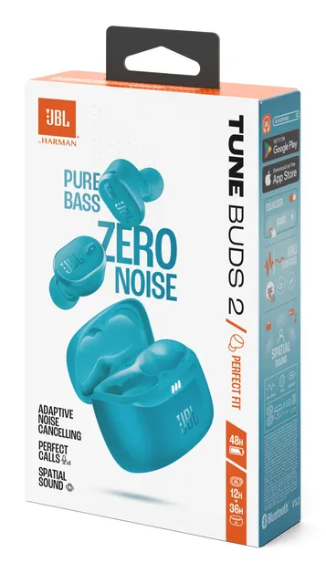 JBL Tune Buds 2 - tr&aring;dl&ouml;sa in-ear h&ouml;rlurar, bl&aring;gr&ouml;n
