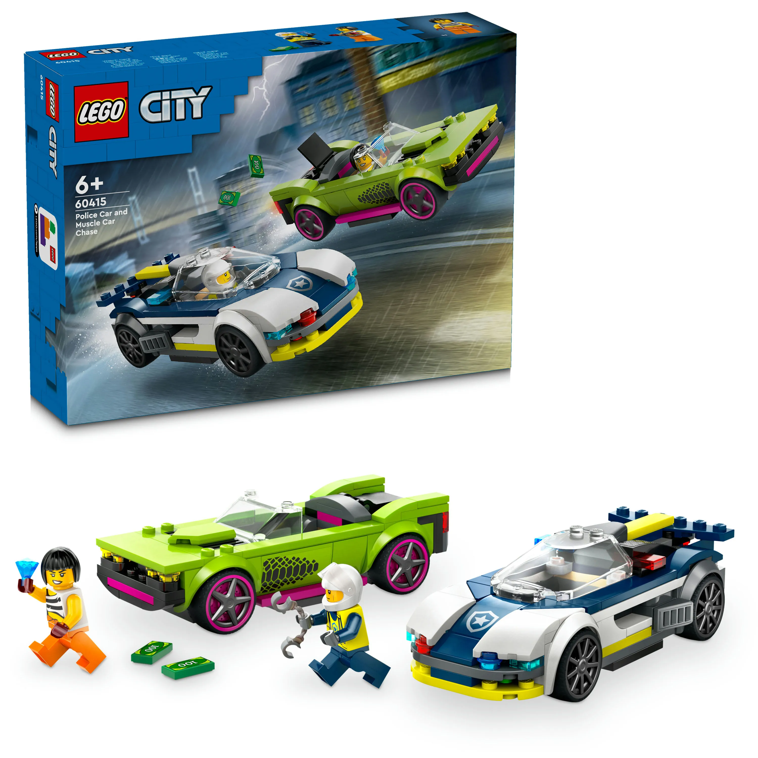 LEGO City Police Car and Muscle Car Chase 60415