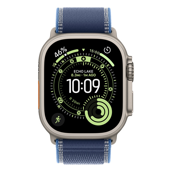 Apple Watch Ultra 3 49mm Natural Titanium Case with Blue/Bright Blue Trail Loop (S/M)
