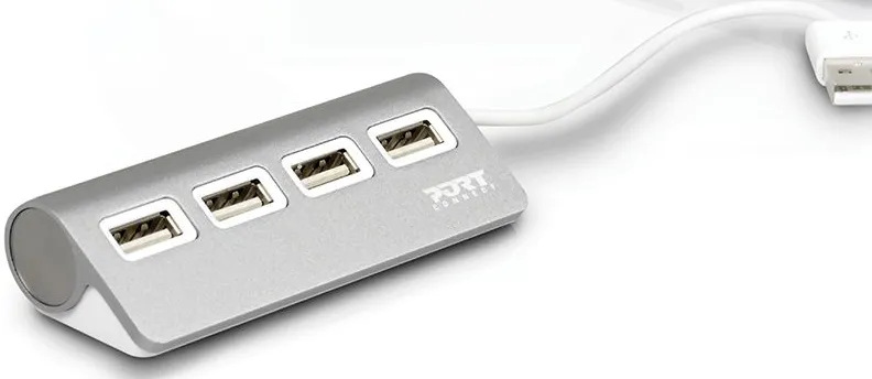 PORT Connect - Hub - 4 x USB 2.0 - ty&ouml;p&ouml;yt&auml;