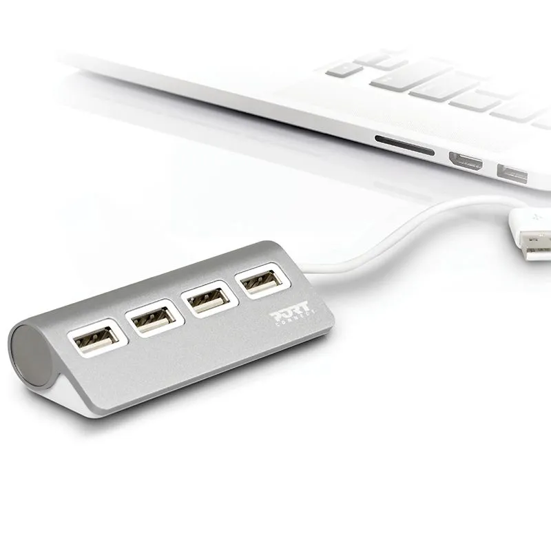 PORT Connect - Hub - 4 x USB 2.0 - ty&ouml;p&ouml;yt&auml;