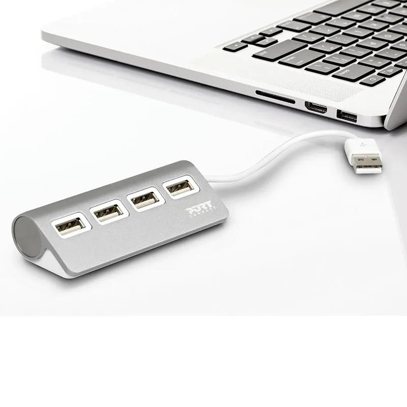 PORT Connect - Hub - 4 x USB 2.0 - ty&ouml;p&ouml;yt&auml;
