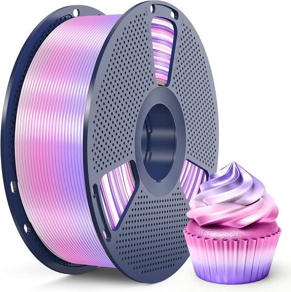 SUNLU PLA+ Silk, 1.75 mm, 1 kg 3D Printer Filament, Silk Rainbow 03